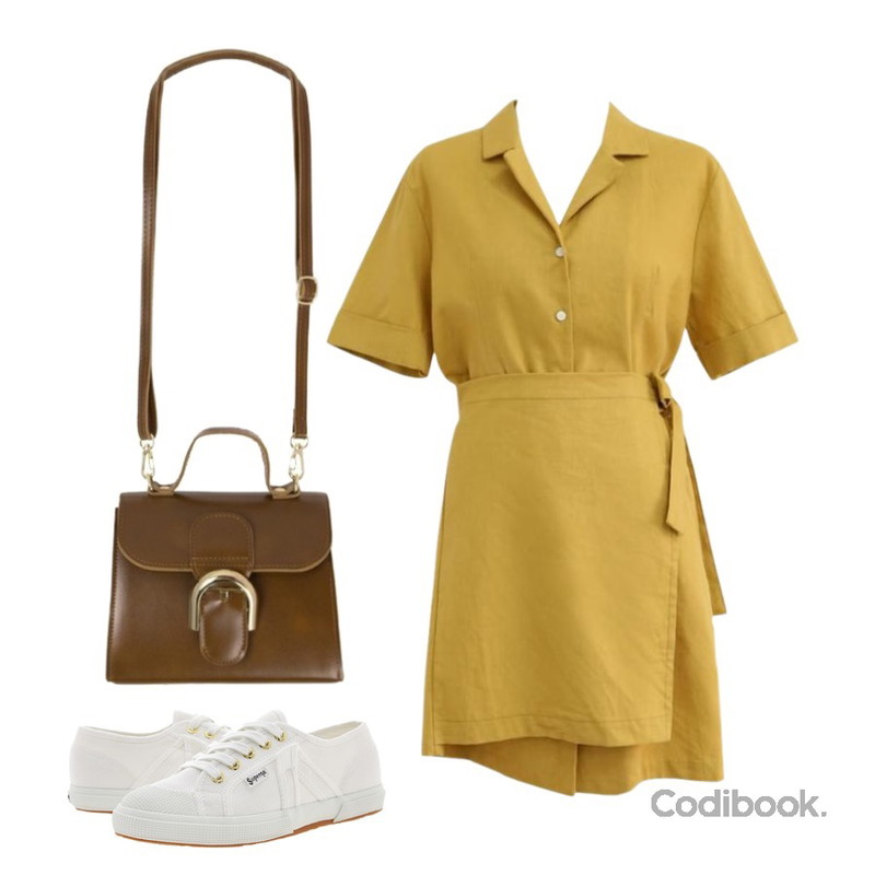 Player 수페르가 2750 알렉스 센츄리 화이트 (SUPERGA 2750 AEREX CENTURY WHITE),MIXXMIX 로레니 버클 미니백,common unique [OPS] RAMIE LINEN WRAP OPS등을 매치한 코디