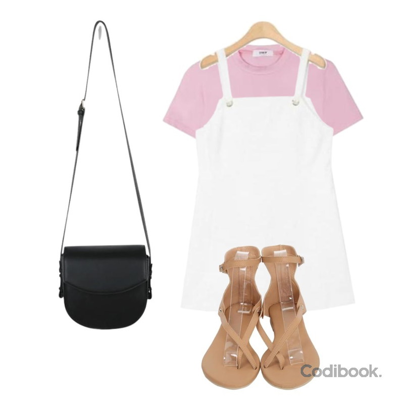 From Beginning Monaco gladiator sandal_B (size : 230,235,240,245,250),AIN mini 2-line sleeveless ops,MIXXMIX Lip Cutout Top등을 매치한 코디
