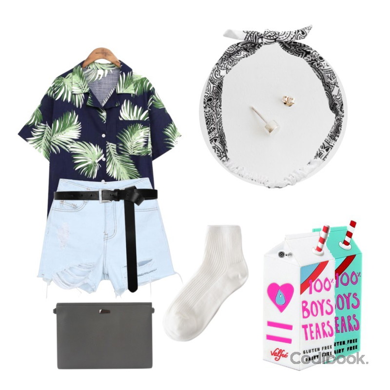 biznshoe Buckle long belt,common unique [TOP] LEAF SUMMER 1/2 SHIRTS,myblin 발랄무드 숏 청바지등을 매치한 코디