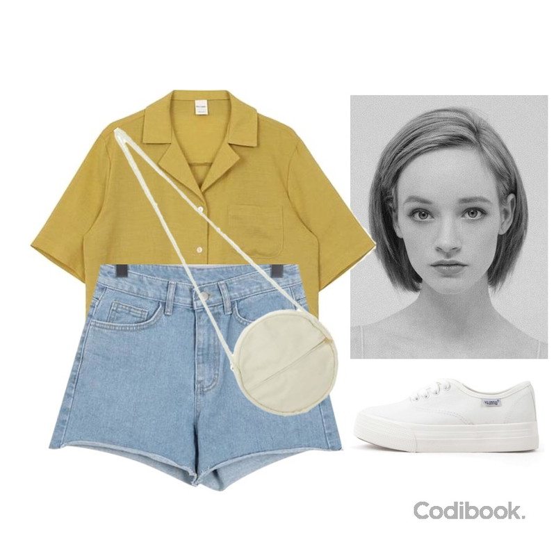 d,biznshoe Half collar shirt (6color),From Beginning Truck fringe denim shorts_K(size : S,M,L)등을 매치한 코디