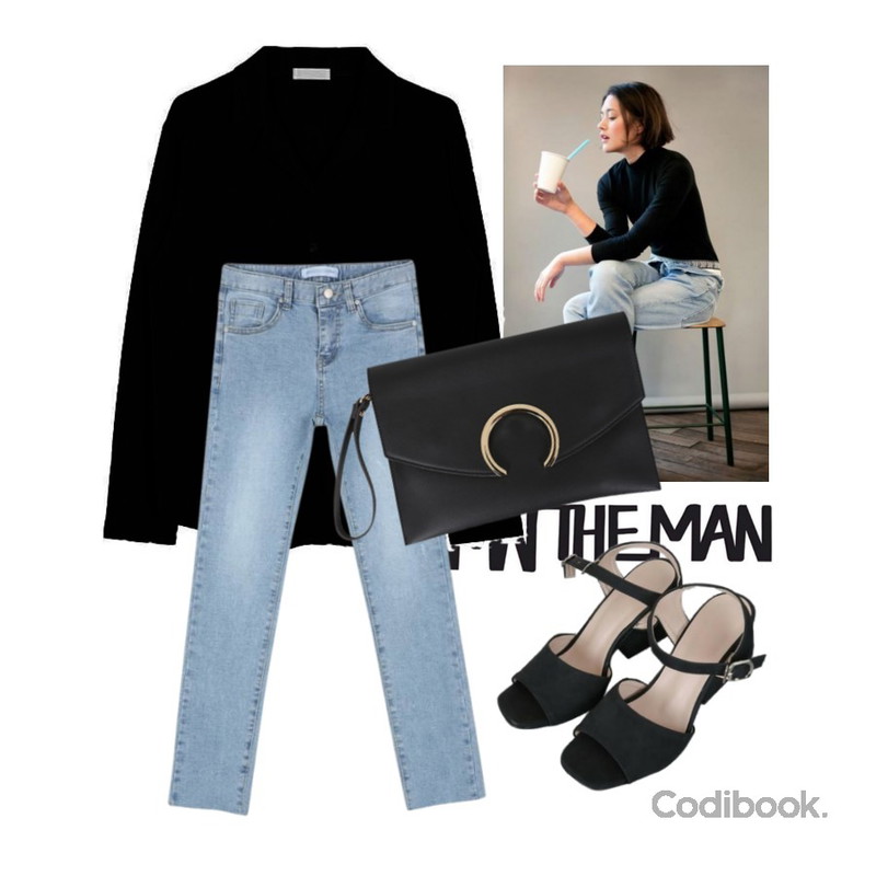 insta @thewriting,-,biznshoe Button collar tee (7color)등을 매치한 코디