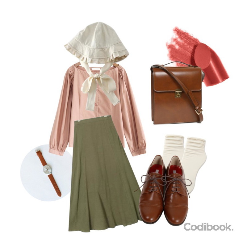 coral lip,daily monday Simple big frame watch,Reine 제레미 슬림 삭스등을 매치한 코디