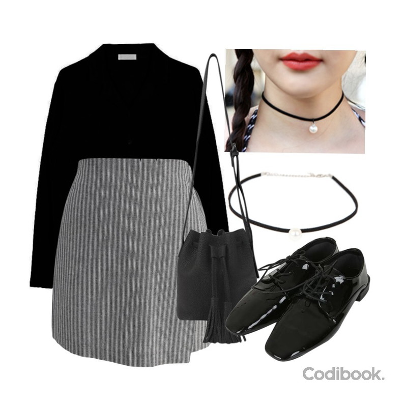 BULLANG GIRL 세무진주 초커,biznshoe Button collar tee (7color),common unique [SKIRT] BUCKLE WRAP BANDING SKIRT - 2 TYPE등을 매치한 코디