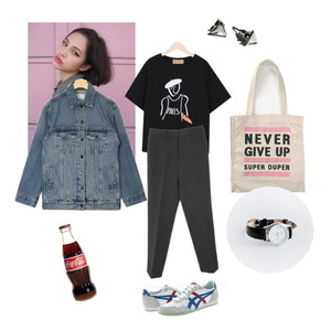 Girlish,시원,학생룩,가을코디,청자켓코디,심플,슬랙스코디 코디