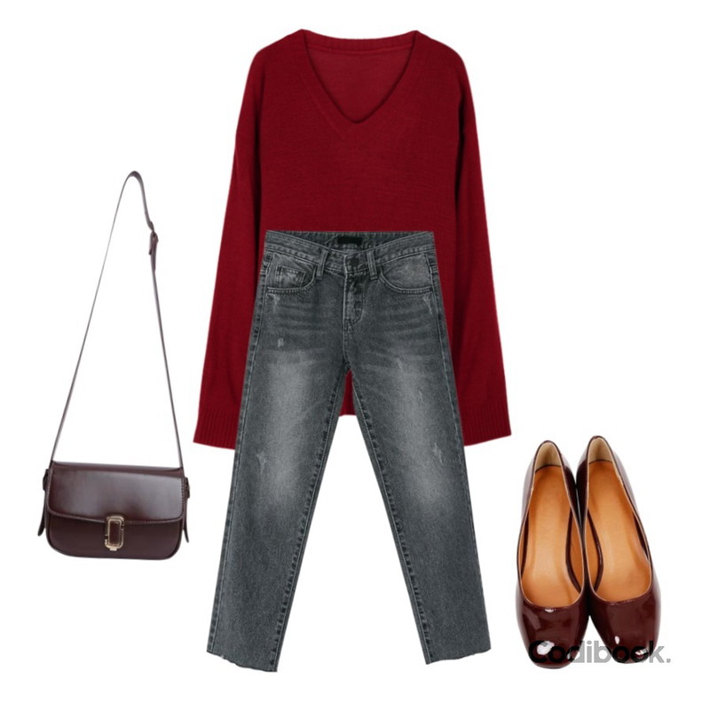 From Beginning Choice round middle pumps_M (size : 225,230,235,240,245,250),myblin 패슨 스퀘어 숄더 백 (3color),BANHALA [기획특가]_루즈브이넥 니트등을 매치한 코디