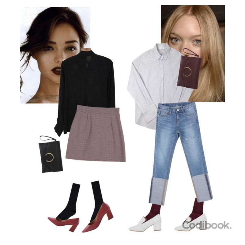 biznshoe Basic color socks (7color),TWEE 데일리 니트삭스등을 매치한 코디