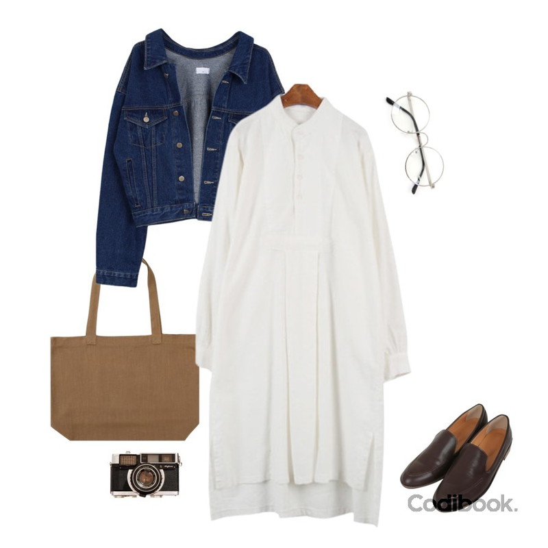 Zemma World 둥글게 (glasses) ,biznshoe Denim short jacket,From Beginning Hand simple cotton bag_H (size : one)등을 매치한 코디