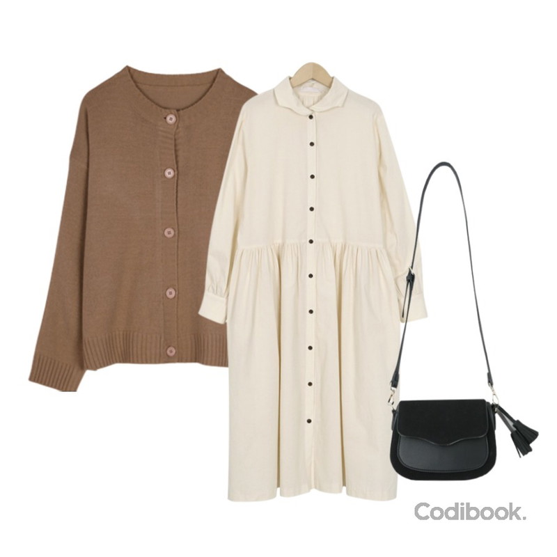 myblin 라운딩 수술 미니 크로스 백,From Beginning Wave collar shirts ops_S (size : free),BANHALA [한솔 PICK] 심플무지 니트가디건등을 매치한 코디