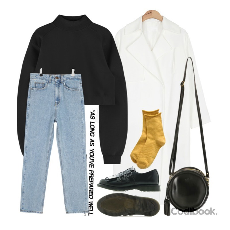 Untitled,AIN modern snap button trench coat (3 colors),Player 닥터마틴 엘라리아 DBL 몽크 스트랩 W 블랙(ELLARIA DBL MONK STRAP W/KILTIE)등을 매치한 코디