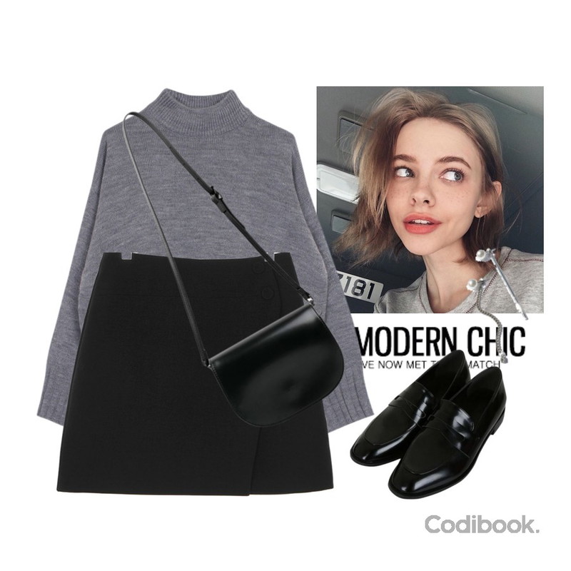Untitled,77,biznshoe Basic half neck knit (4color)등을 매치한 코디