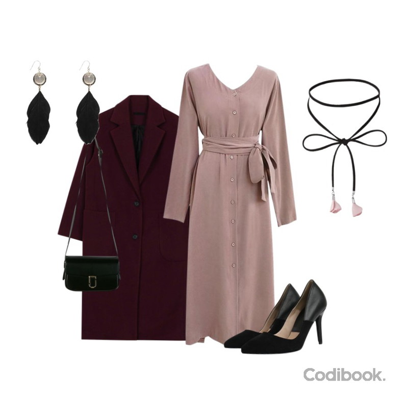Monobabie [RP1578M] 에셀린3cm/7cm/9cm,common unique [OPS] PEACH STRAP V NECK LONG OPS,biznshoe Maxi long coat (5color)등을 매치한 코디