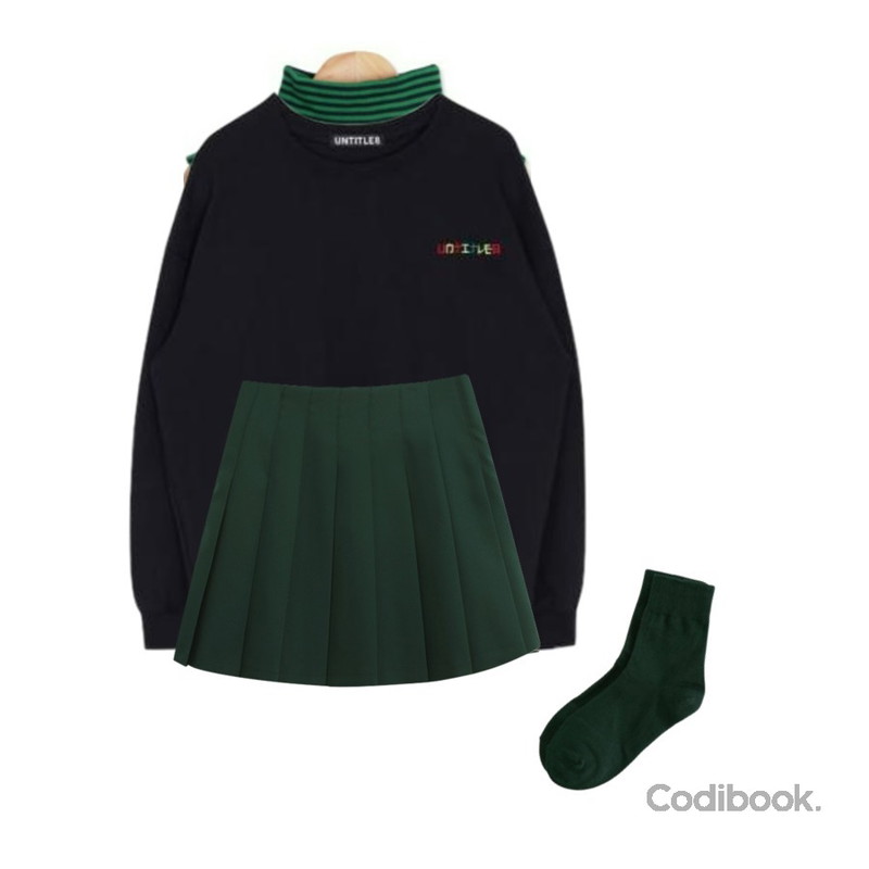 BANHARU season color socks,From Beginning Made_top-194_wool tension pola T (size : free),.등을 매치한 코디