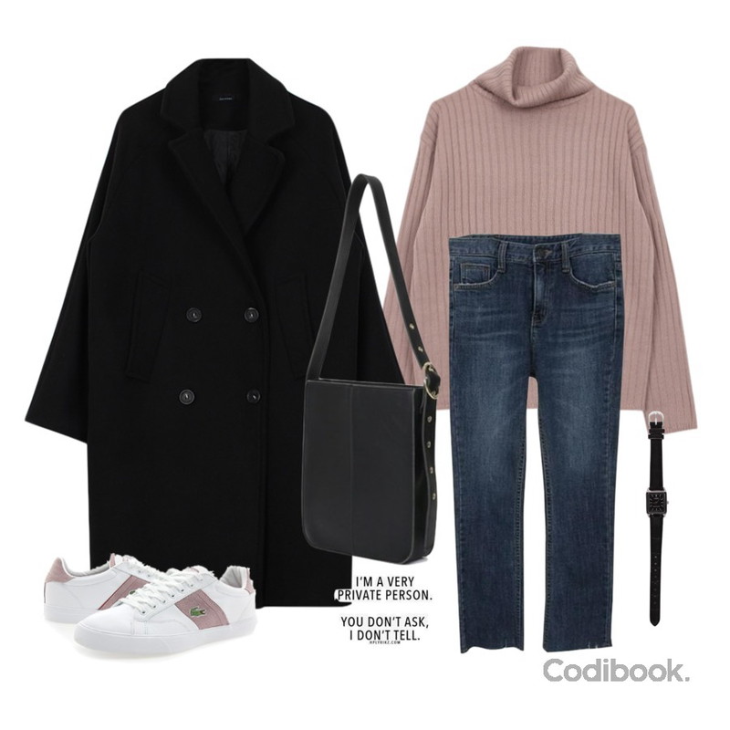 Player 라코스테 페어리드 FAIRLEAD 216 1 화이트 (FAIRLEAD 216 1 LTH/SYN WHT),biznshoe Raglan coat (3color),biznshoe Golgi turtleneck knit (3color)등을 매치한 코디