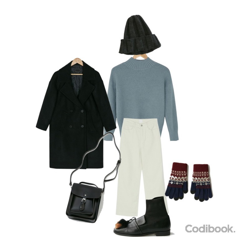 BANHARU half turtleneck angora knit,BANHARU basic corduroy straight pants,BANHARU 9colors vintage bini등을 매치한 코디
