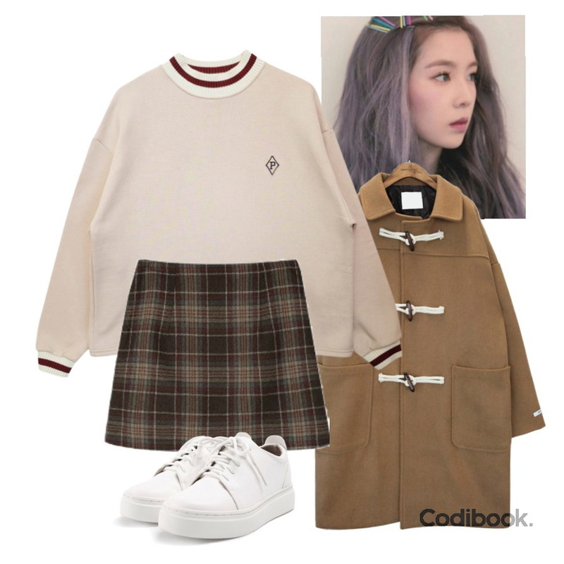 브,common unique [OUTER] SIGNATURE WOOL DUFFLE COAT,GIRLS RULE 하이넥 배색 P 맨투맨 (t4041)등을 매치한 코디