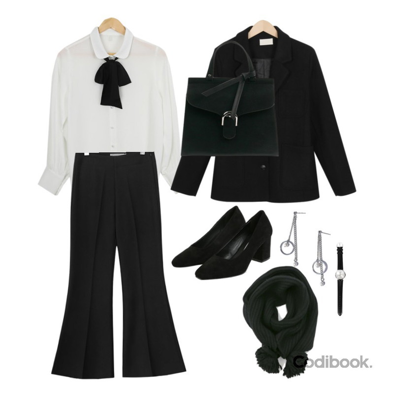 From Beginning Quilting single wool jacket_M (size : free),common unique [BOTTOM] HIGH BOOTS LONG SLACKS,AWAB 메이리블라우스등을 매치한 코디