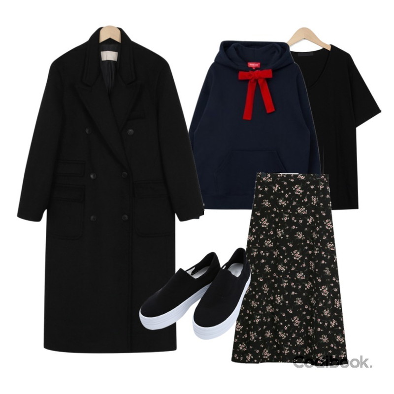 MIXXMIX Heart Velvet Strap Hoodie,daily monday Cream flower long skirt,From Beginning Deep u-neck half T_K (size : free)등을 매치한 코디