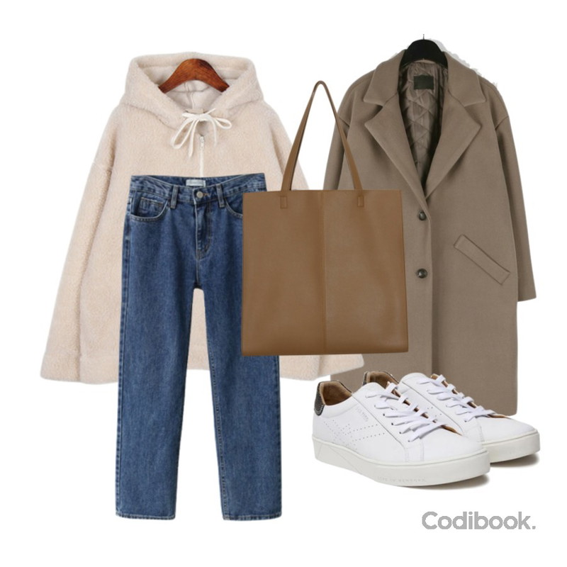 daily monday Winter snow coat,LINDA GIRLS 코모 데님 마일드 팬츠,Dailyco 피스덤블아노락후드-hd등을 매치한 코디
