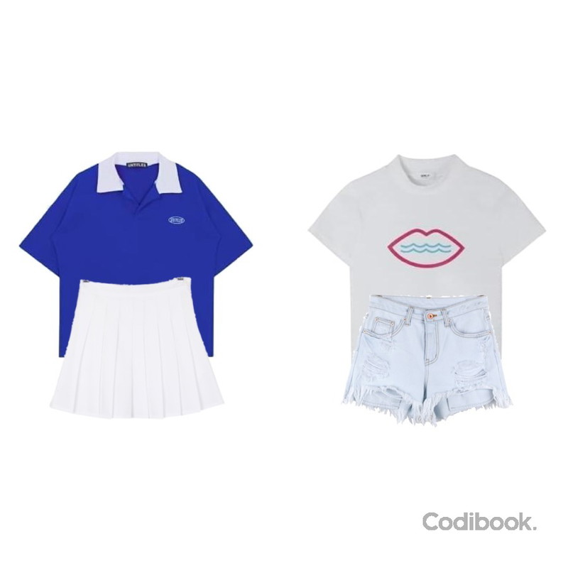 BULLANG GIRL 위드유테니스SK(5컬러 당일출고),MIXXMIX Lip High Neck Top,MIXXMIX Untitle8 Simple Collar Top등을 매치한 코디