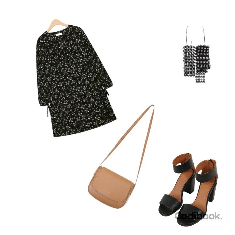 MINIBBONG 블러드-sh,biznshoe Cubic unbalance earring (2color),AIN evening flower ops등을 매치한 코디