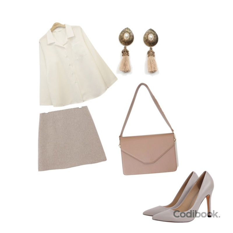 AIN tassel vintage earring,common unique [SKIRT] FASHION SHEPHERD CHECK SET SKIRT,BLINGIT 카라포켓남방등을 매치한 코디