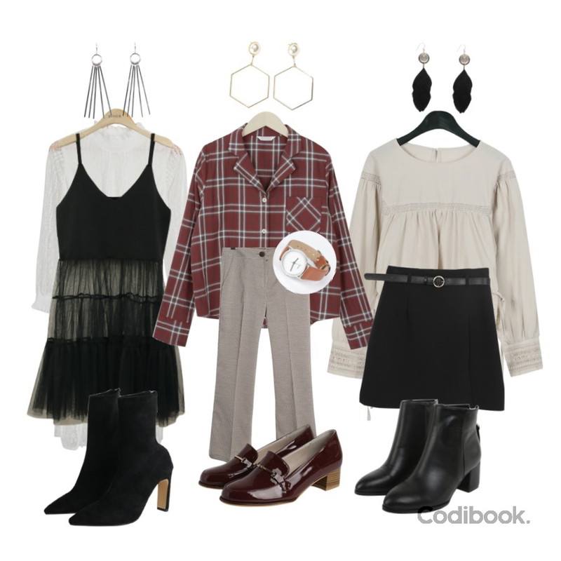 daily monday Antique eyelet blouse,BLINGIT 레이스롱원피스,AWAB 아델레이스원피스등을 매치한 코디