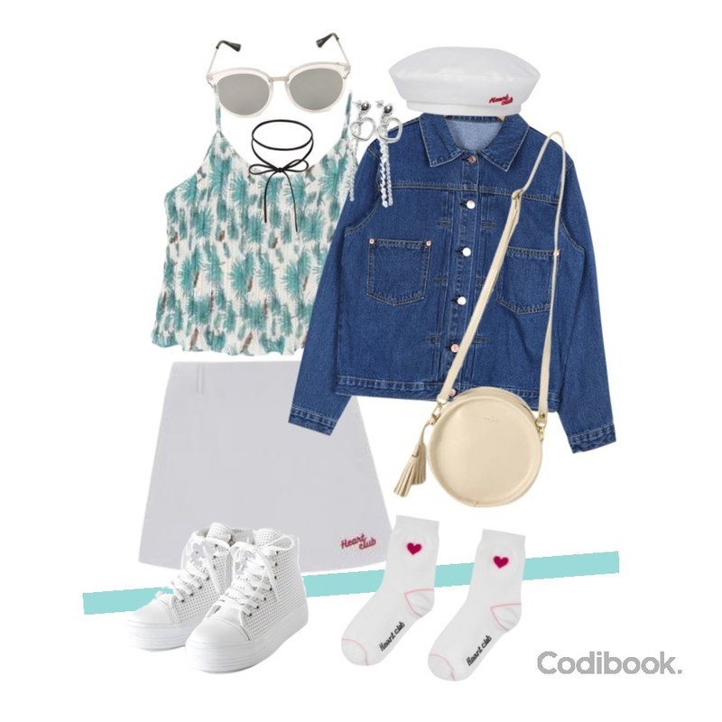 Untitled,MIXXMIX 여자친구 예린 착용Heart club 16SSHeart Point Socks,MIXXMIX Heart Warm Cotton Skirt등을 매치한 코디
