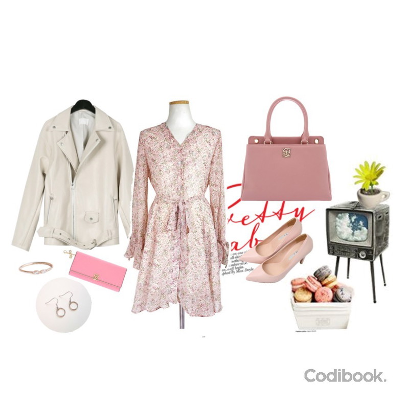 MIXXMIX OK55555마루훅 귀걸이,LLSM1AL01FF0PI,daily monday Chic simple rider jacket등을 매치한 코디