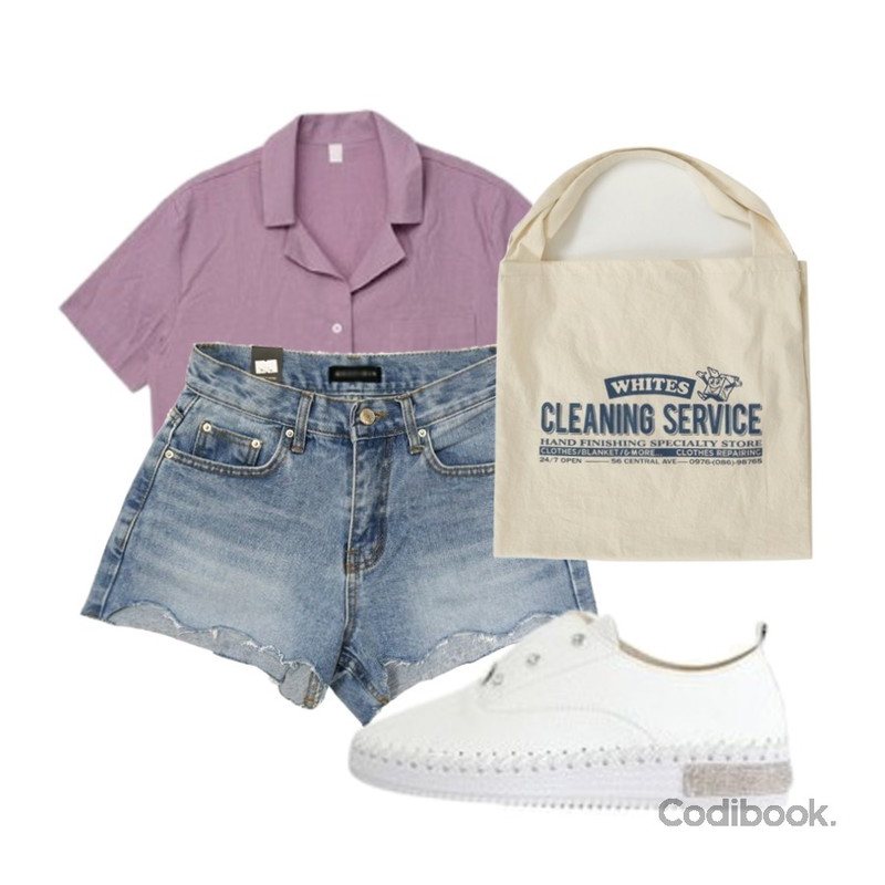 LOVELY SHOES 슈펜 스니커즈 3.5cm,MIXXMIX Half Crop Linen Pocket Shirt,MOMORIT [무료배송] 지그재그 컷팅 연청 데님숏팬츠등을 매치한 코디