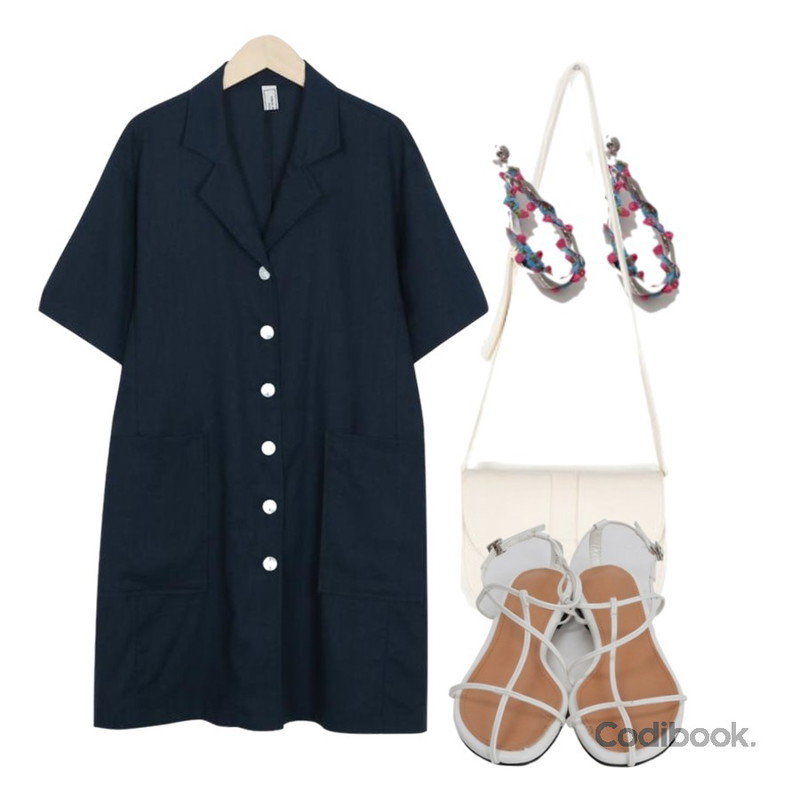 From Beginning Made_ops-096_tokyo linen ops (size : free)[네이비 31일 입고 후 순차적배송],AIN royse half moon bag,AFTERMONDAY rose bush twist earrings등을 매치한 코디