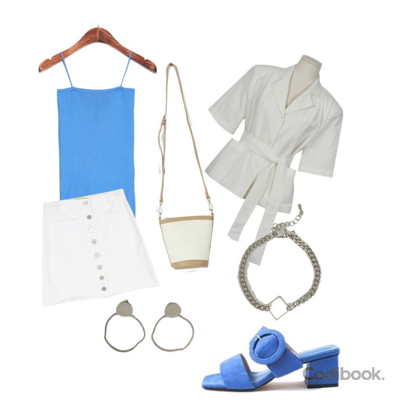 GIRLS RULE 포켓 버튼 스커트 (sk1202),From Beginning Fairy lady half jacket_M (size : free)[15일 입고 후 순차적배송],ROCOSIX 레스 스퀘어 니트 나시등을 매치한 코디