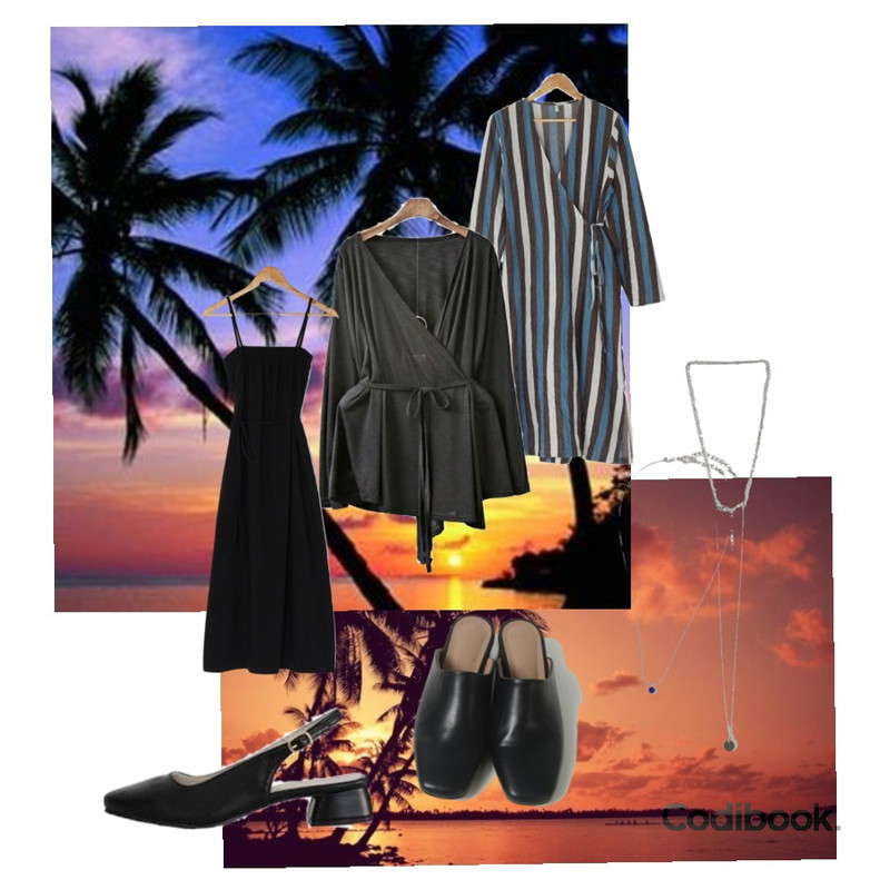 beach,palm_bali,BANHARU twoway v-neck long robe등을 매치한 코디