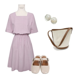유니크,Daily,linen,Date,보라색,러블리룩 코디