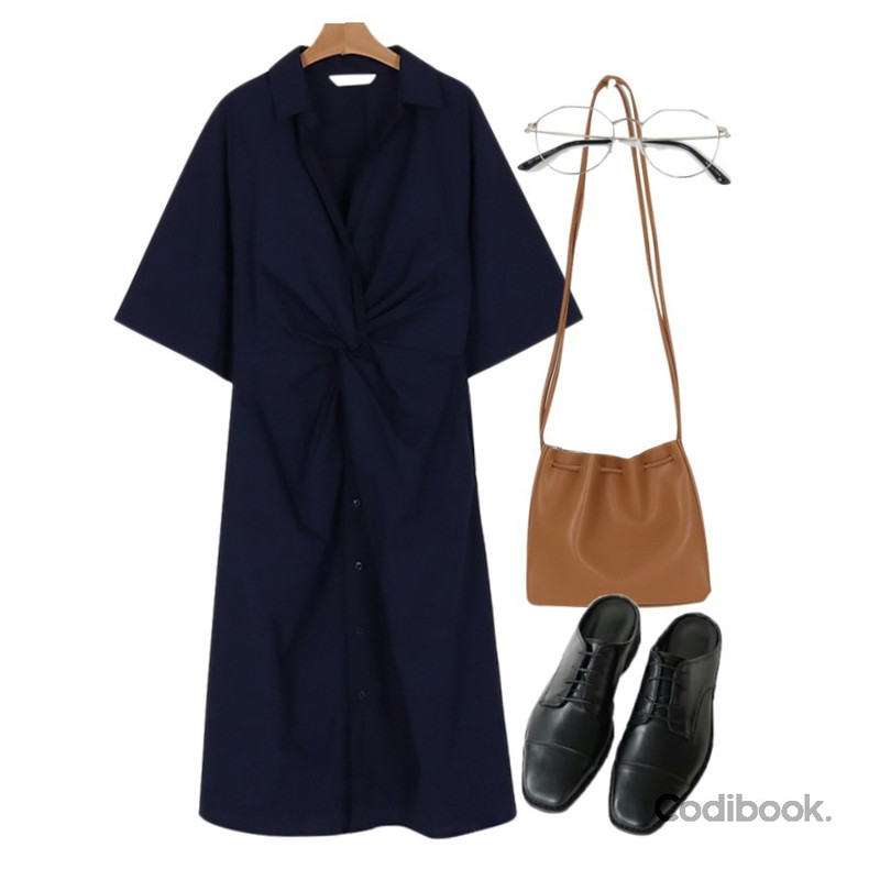 AFTERMONDAY round square toe bloafer (2colors),somedayif join bucket bag (3colors),somedayif twist cotton one-piece (3colors)등을 매치한 코디