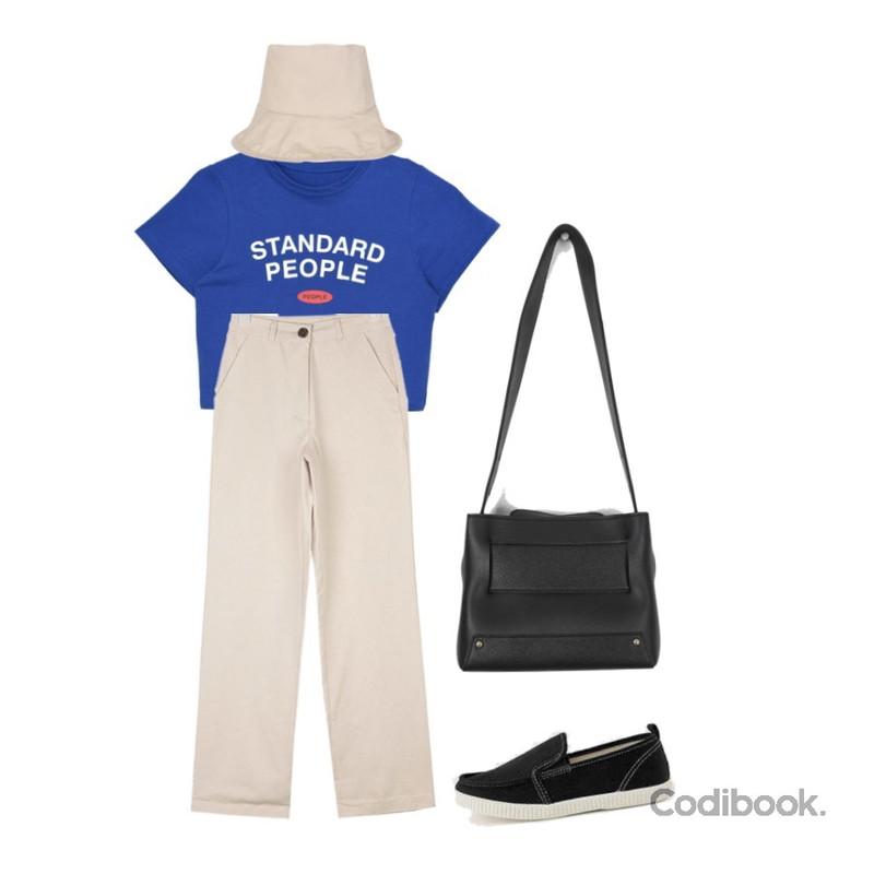 AIN french shape long pants (s, m),MIXXMIX 피플 크롭 탑,LOVELY SHOES [커플슈즈] 로키튼 슬립온 2cm등을 매치한 코디