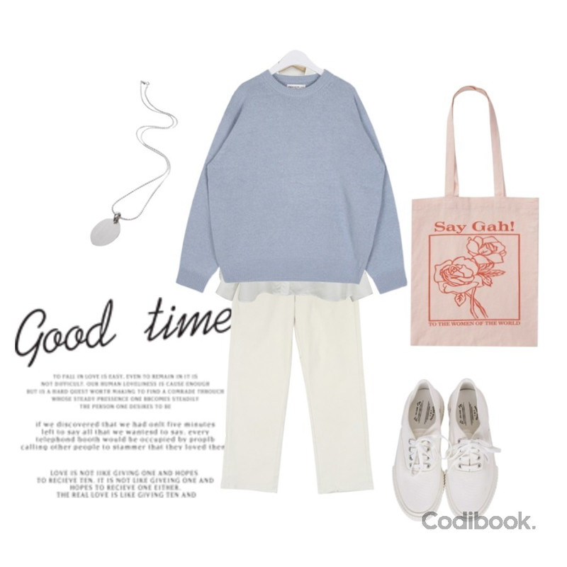 Untitled,GIRLS RULE 코튼 보이핏 스판 팬츠 (pt1689),From Beginning Silky pocket loose blouse_K (size : free)등을 매치한 코디