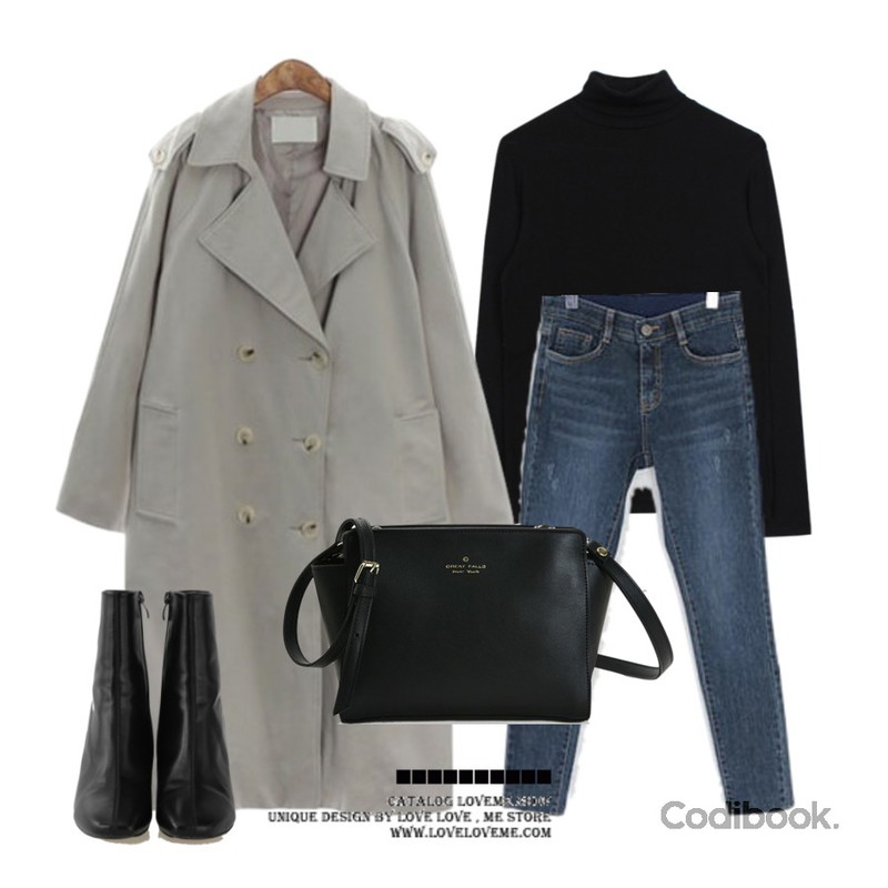biznshoe Tencel turtle-neck tee (5color),ROCOSIX swirl basic trench CT,LOVELY SHOES 러블리진 1탄등을 매치한 코디