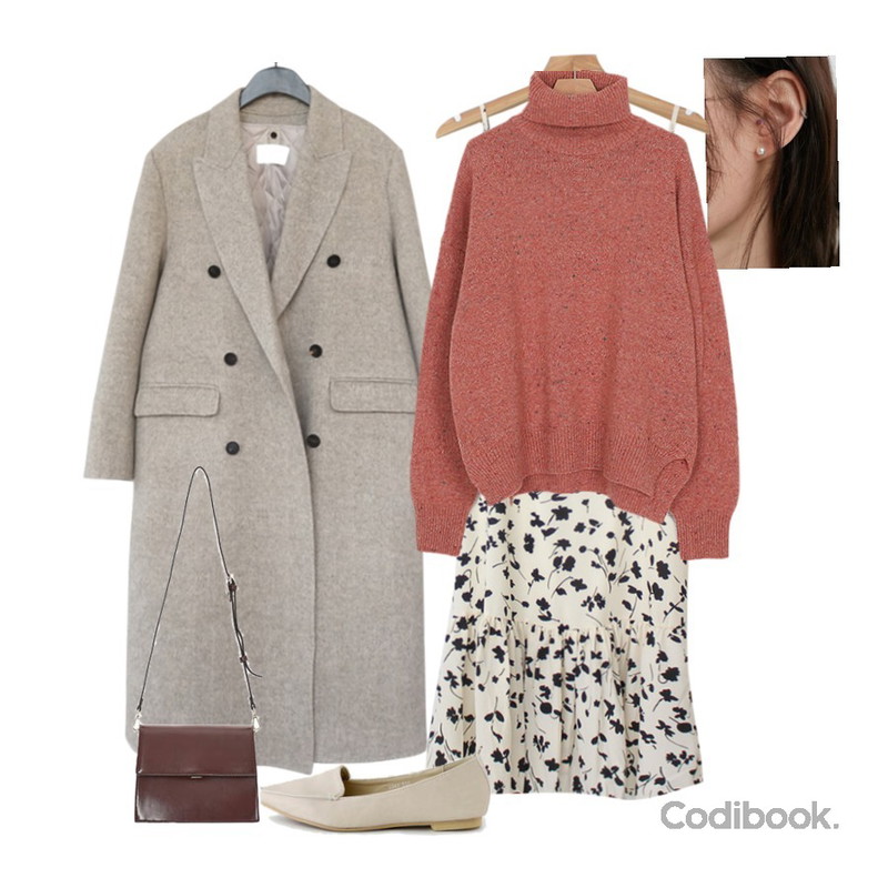 somedayif (silver925) modern mini pearl earrings,AFTERMONDAY duck down inner handmade coat (3colors),Zemma World 기획특가/ Byme-플라워원피스등을 매치한 코디