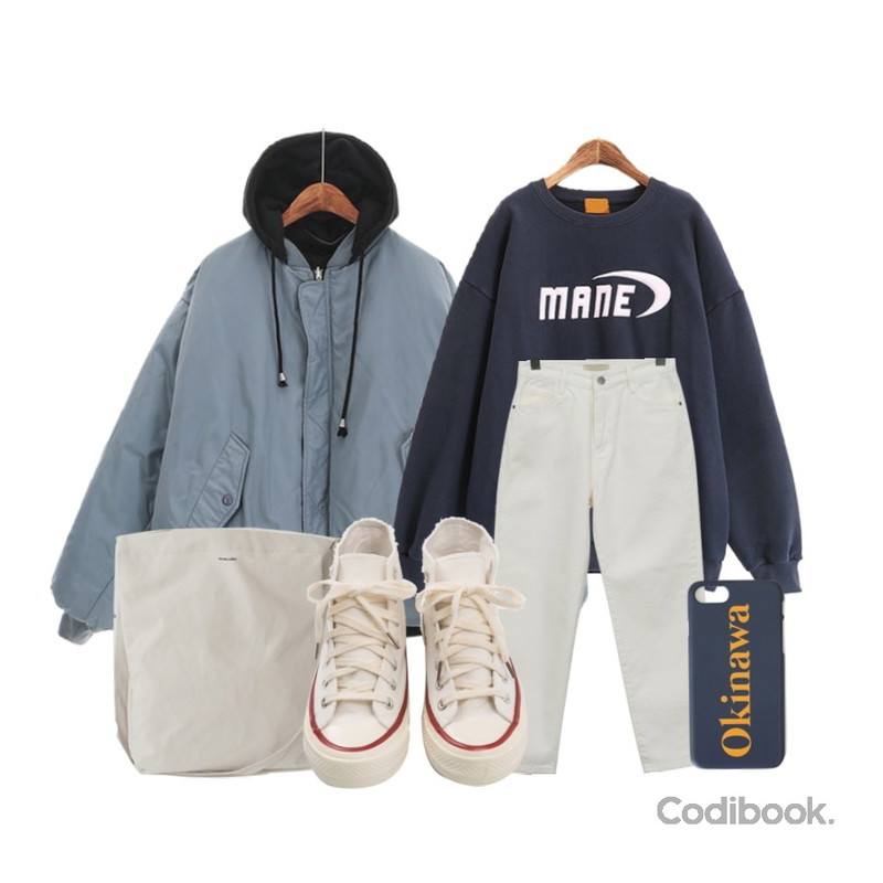 From Beginning Mild cotton slim pants_S (기모) (size : S,M,L),ROCOSIX 로고 맨투맨,ROCOSIX 하나 항공 점퍼등을 매치한 코디