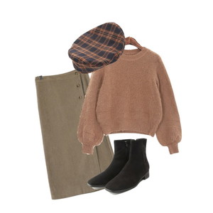 페미닌룩,러블리시크,체크베레모,ROCOSIX 코디