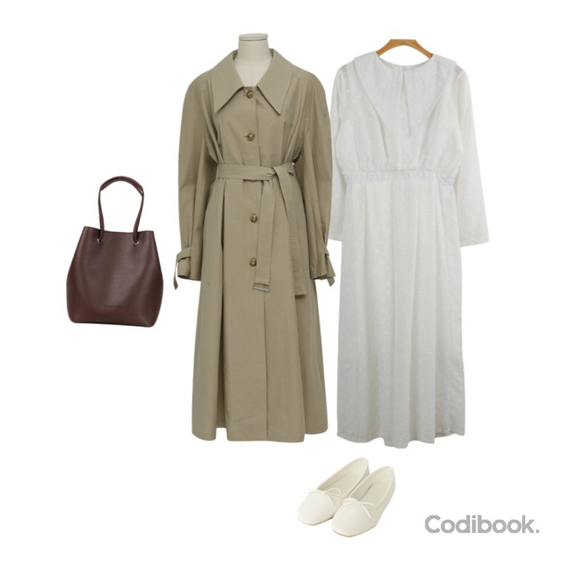 NEW NEED NOW 바이 숄더백(3color),Zemma World Ribboning-말캉플랫슈즈 (생고무바닥),WHOSGIRL 퓨어 도트카라 원피스 (2 colors)등을 매치한 코디