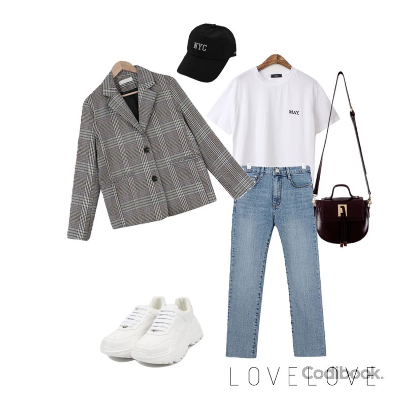 acomma 도어 컷팅 - pt (2COLOR),BACHO 수니 베이직 반팔티셔츠,openthedoor candy platform sneakers (5 color)등을 매치한 코디