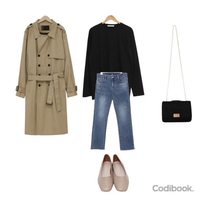 common unique [BOTTOM] STRAIGHT DAMAGE DENIM PANTS,From Beginning London unisex trench coat_B (size : L,LX)[블랙, 베이지L, 카키L : 03월 21일 입고 후 순차적배송],AWAB (남녀공용)오버싱글긴팔라운드티등을 매치한 코디