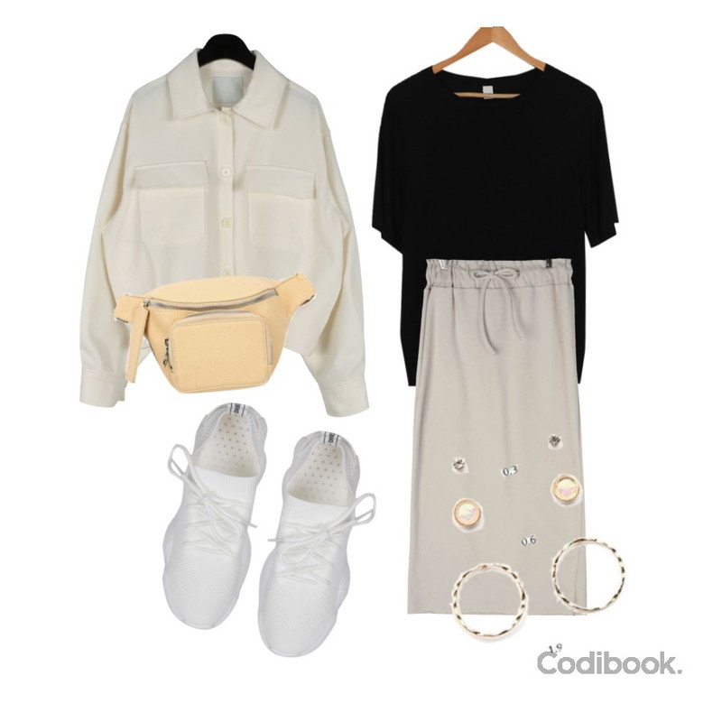 daily monday Marant casual pocket jacket,GIRLS RULE 컴퍼니 쭈리 롱 스커트 (sk1779),AWAB 브리키찰랑라운드티등을 매치한 코디