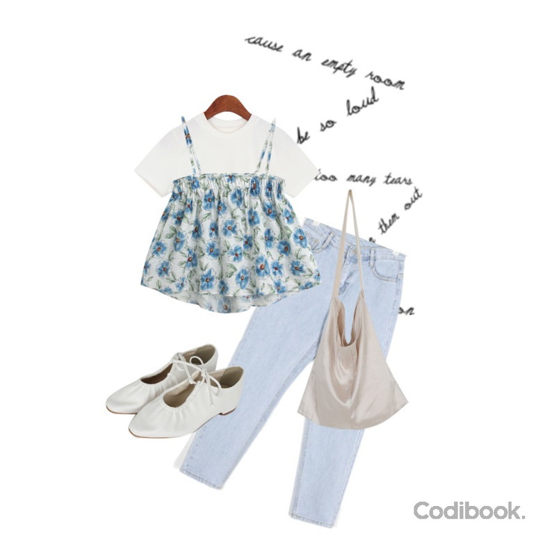 1,Dailyco 엣지크롭-t [크롭티끝판왕],AIN have straight light denim pants (s, m, l)등을 매치한 코디