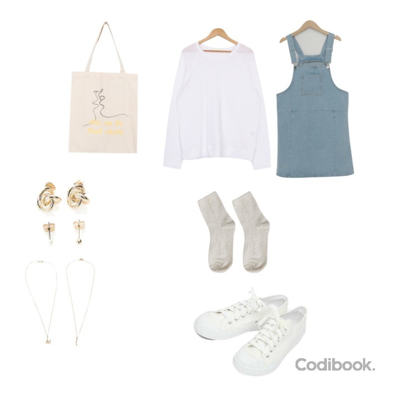 AIN basic monday sneakers (230-250),From Beginning Casual cotton overall ops_Y (size : M,L),biznshoe Raglan sleeve tee (4colors)등을 매치한 코디