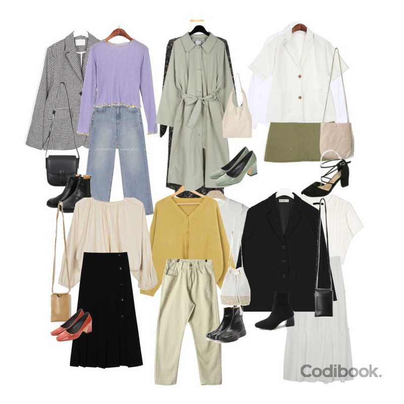 AWAB 올리드플라워원피스,AIN baguette linen check jacket,GIRLS RULE 로디 무지 골지 반팔 티셔츠 (t6392)등을 매치한 코디