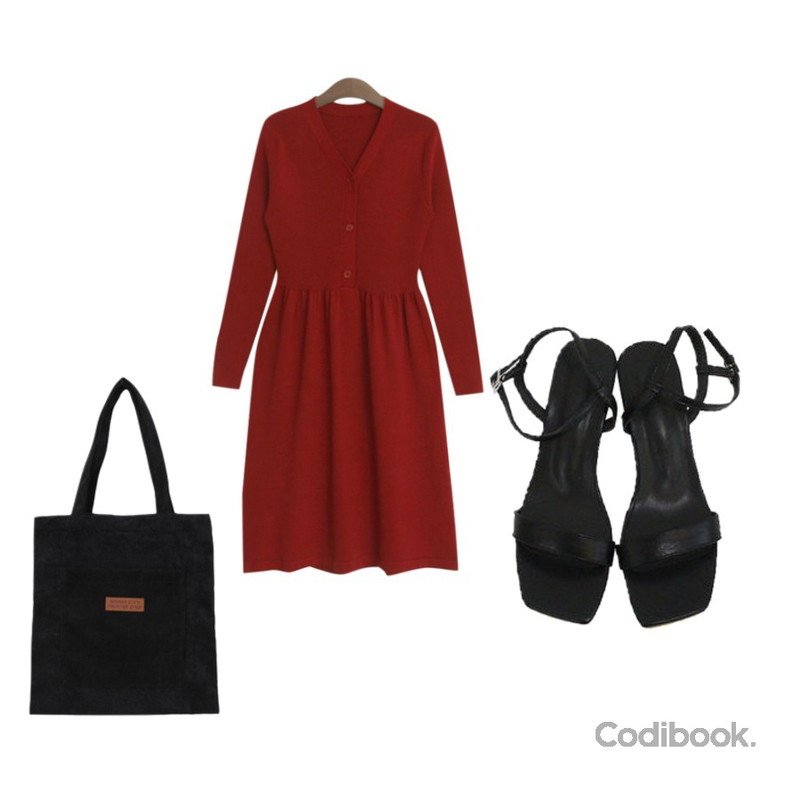 BULLANG GIRL 골덴미그노포켓에코백,TODAY ME 헤스 니트 원피스,BITDA 시에니 shoes (5color)등을 매치한 코디