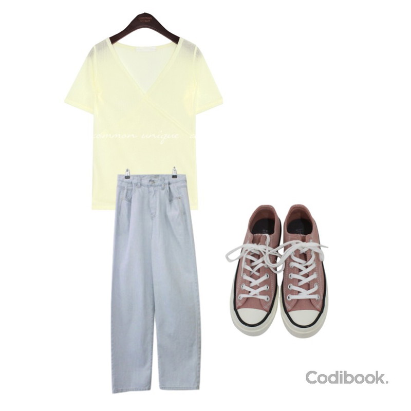 BITDA 테일러 sh (3color),BITDA 바게트 pants,common unique LAPPY GOLGI WRAP 1/2 T SET등을 매치한 코디
