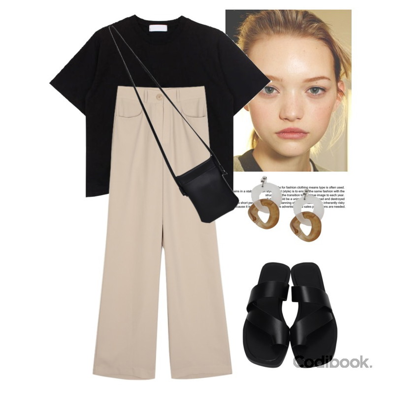Untitled,45,biznshoe Shirring string tee (2colors)등을 매치한 코디
